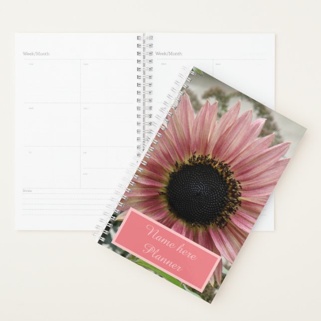 Pale Pink Sunflower Personalized Planner (Display)