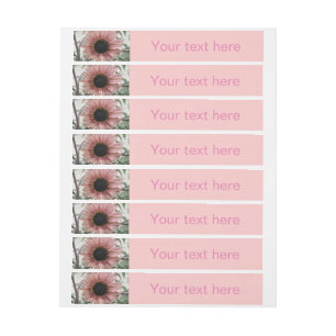 Pale Pink Sunflower Personalized Wraparound Address Label