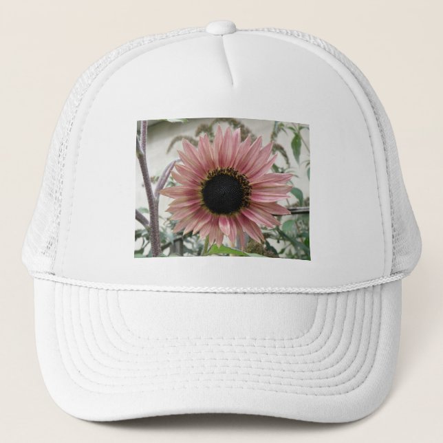 Pale Pink Sunflower Trucker Hat (Front)