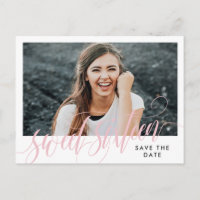 Pale Pink Swirly Sweet Sixteen Save the Date