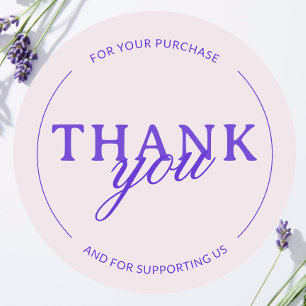 Pale Pink Thank you Feminine Minimalist Sticker