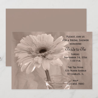 Pale Pink Tinted Daisy Bridal Shower Invitation