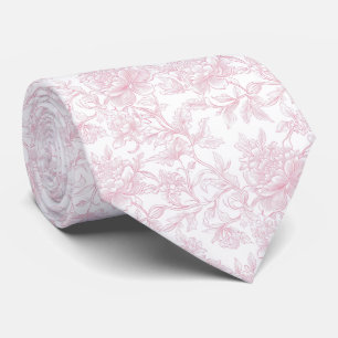 Pale pink toile de jouy tie