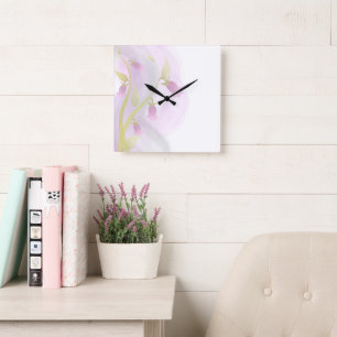 Pale Pink Watercolor Wash Square Wall Clock