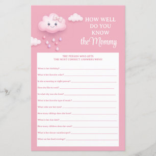 Pale pink white cloud 9 Do You Know The Mommy game