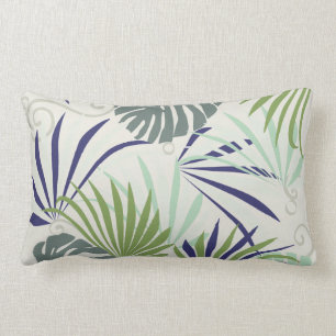 Pale popular indoor plants stylised illustration lumbar pillow