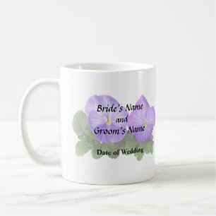 Pale Purple and White Pansy Couple Coffee Mug