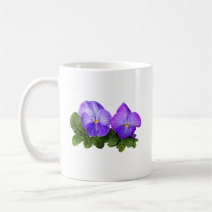 Pale Purple and White Pansy Couple Coffee Mug