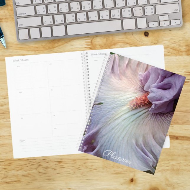 Pale Purple Bearded Iris Floral Planner (In Situ)