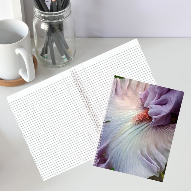Pale Purple Beardless Irise Floral Notebook (In Situ)