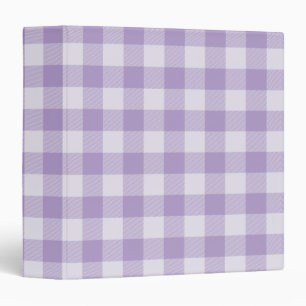 Pale Purple Buffalo Plaid Gingham Binder