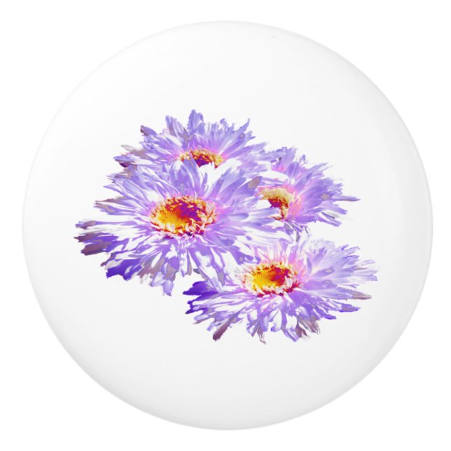 Pale Purple Daisies, Ceramic Knob (Front)