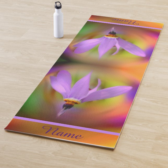 Pale Purple Flower Close Up Personalized Yoga Mat (In Situ)