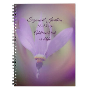 Pale Purple Flower Personalized Wedding Notebook