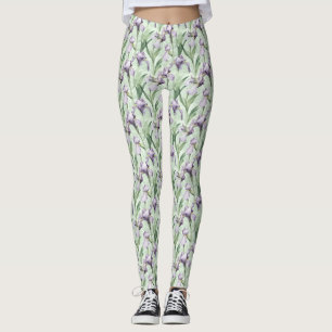 Pale Purple Iris Tout-Sur-Imprimé Leggings