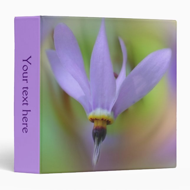 Pale Purple Lily Flower Close Up Personalized Binder (Front/Spine)