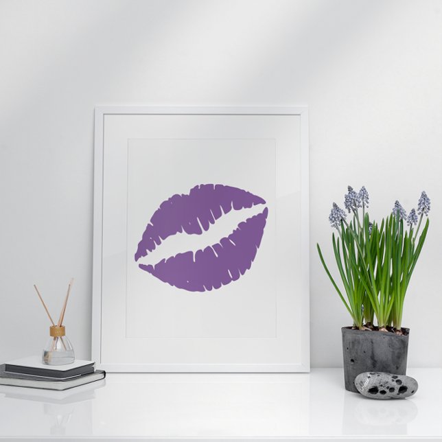Pale Purple Lipstick Lips Poster (Pale Purple Lipstick Lips Poster)