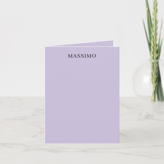 Pale Purple Professional Unique Classical Own Name Note Card (Front)
