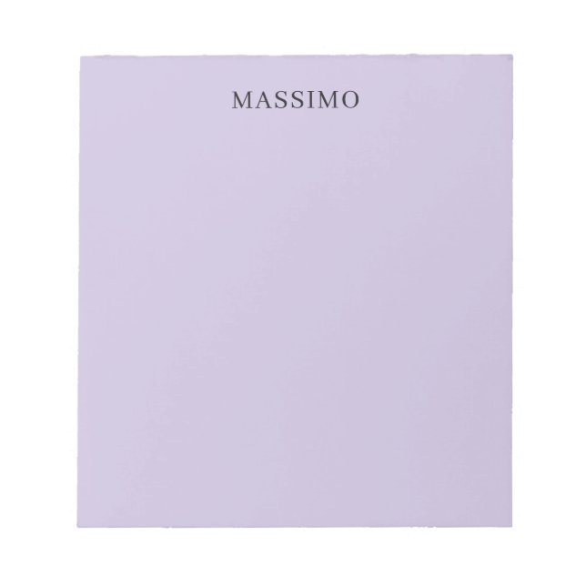 Pale Purple Professional Unique Classical Own Name Notepad (Front)