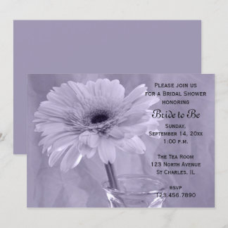 Pale Purple Tinted Daisy Bridal Shower Invitation