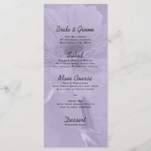Pale Purple Tinted Daisy Wedding Menu