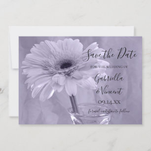 Pale Purple Tinted Daisy Wedding Save the Date