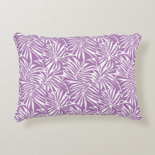Pale Purple Tropical Leaf Repeating Pattern Accent Pillow