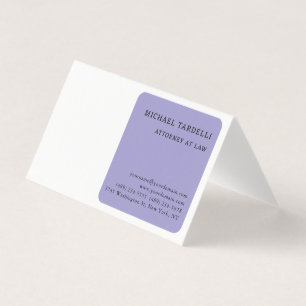 Pale Purple White Minimalist Classical Business Card