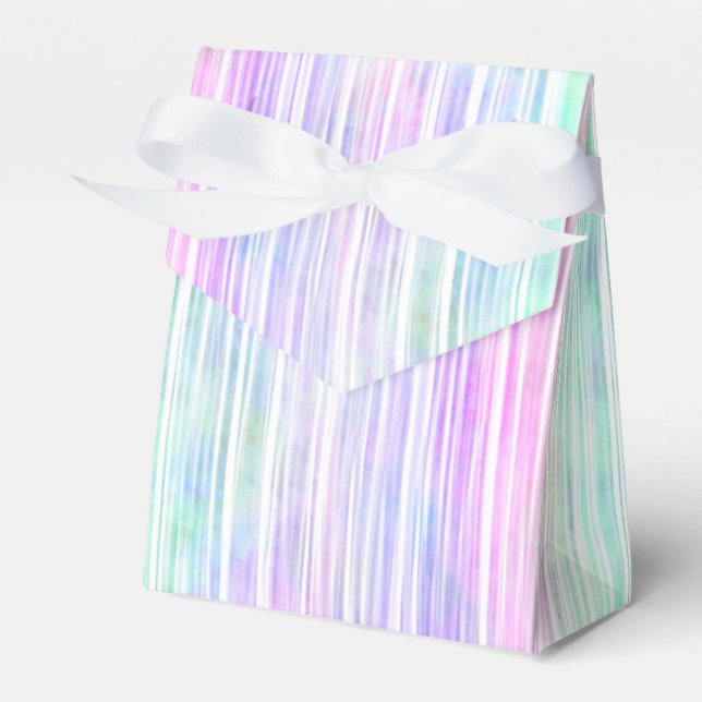 pale rainbow brush stroke stripes : favor box (Front Side)
