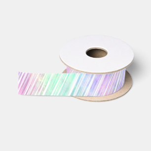 pale rainbow brush stroke stripes : satin ribbon