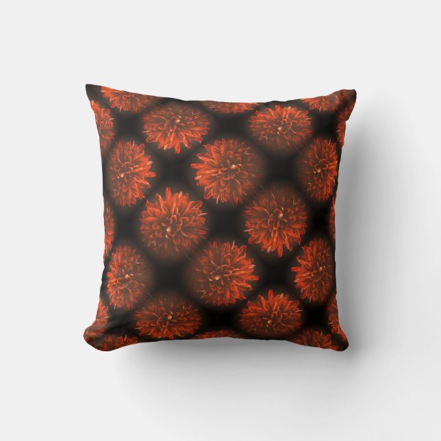 Pale Red Chrysanthemum Flower Cushion Throw Pillow (Front)