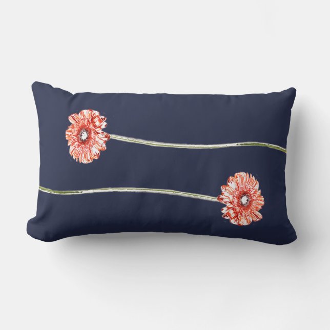 Pale Red Chrysanthemum Gerbera Flower Cushion (Front)