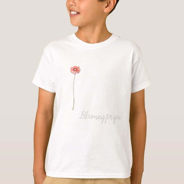 Pale Red Gerbera Flower T-Shirt (Front)