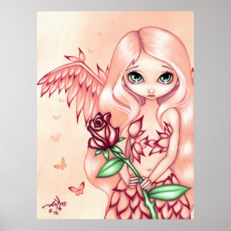 Pale Rose ART PRINT fantasy angel