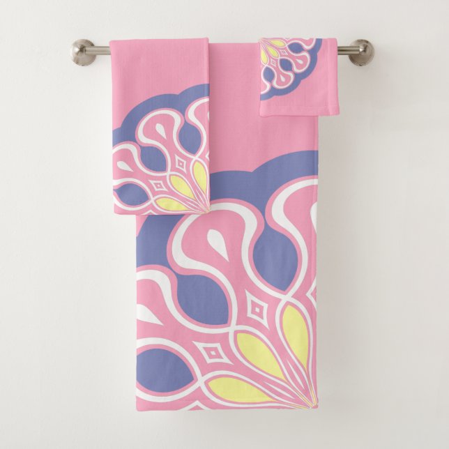 Pale rose et gris Abstrait Mandala moderne (En situation)