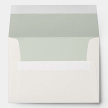 Pale Sage Green & Warm Ivory Wedding Envelope