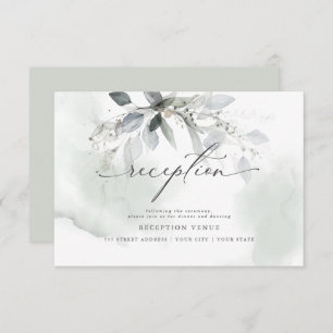 Pale Sage Watercolor Reception Invitation