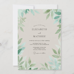 Pale Seafoam Vine Wedding Invitation