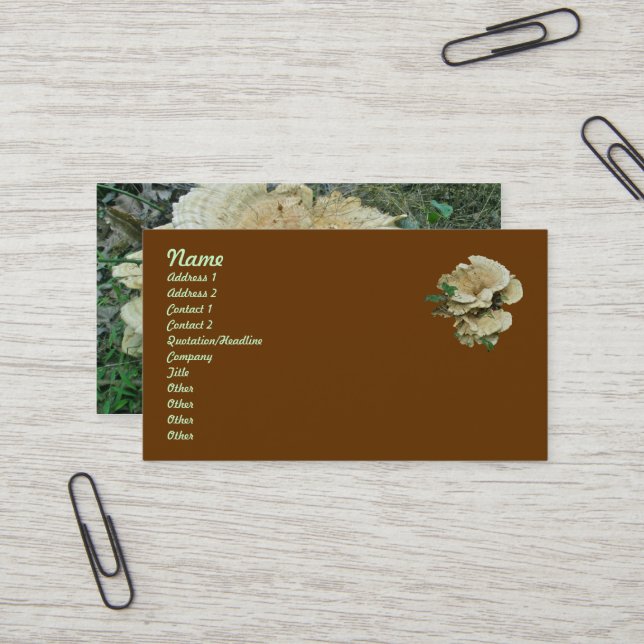 Pale Shelf Fungus Coordinating Items Business Card (Front/Back In Situ)