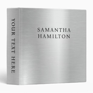 Pale Silver Grey Metallic Look Stylish Serif Binder