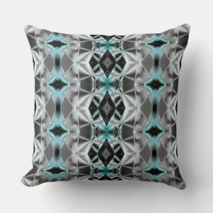 Pale silver to clear blue rapport in virtual style throw pillow