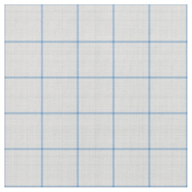Pale Sky Blue Large Gingham Plaid Fabric (Close Up)