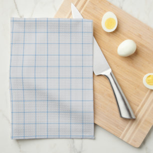 Pale Sky Blue Large Gingham Plaid Kitchen Towel