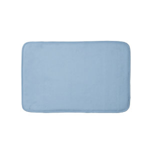 Pale Sky Blue Solid Colour Print Bath Mat