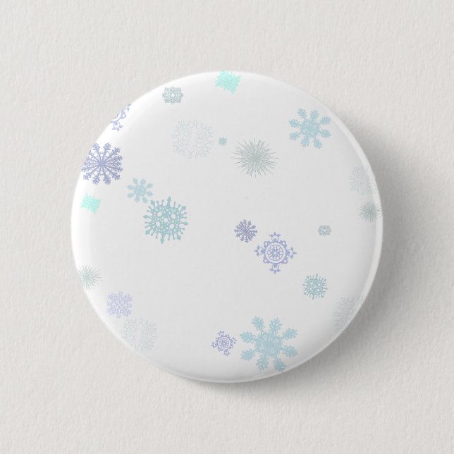Pale Snowflakes 2 Inch Round Button (Front)