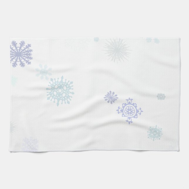 Pale Snowflakes Kitchen Towel (Horizontal)