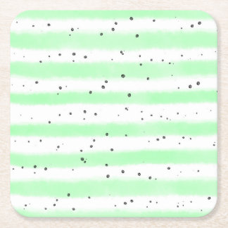 Pale Speckled Striped Square Paper Coaster