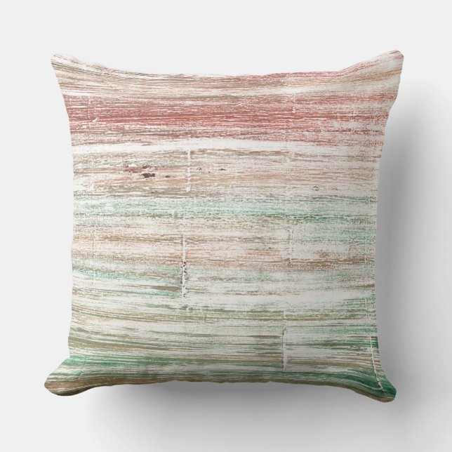 Pale striped watercolor art throw pillow (Front)