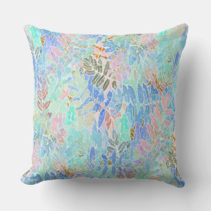 Pale Sugared Leaves Throw Pillow