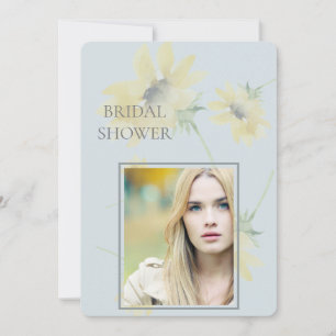 Pale Sunflower Photo Soft Bridal Shower In Person Invitation
